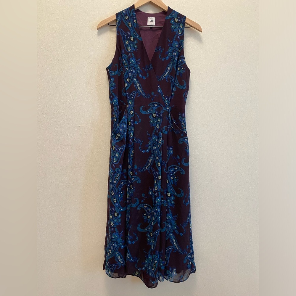 CAbi Womens Treasure Paisley Print Purple/Blue Dress Size 8 Wimsigoth/Fairygoth